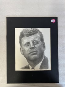 Pencil Drawing of JFK Sgd James O'Rourke Jr.