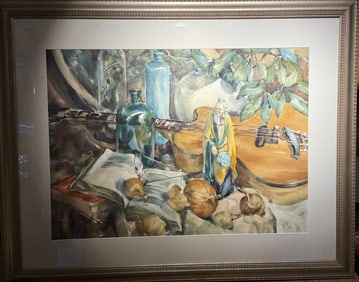 Betty Lou Schlemm; 20thC. American Watercolor Still Life Signed