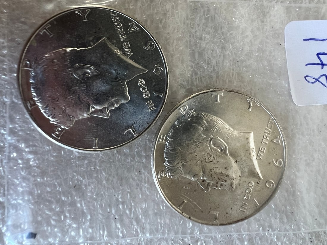 1964 Kennedy Half Dollar (2): Excellent Cond.