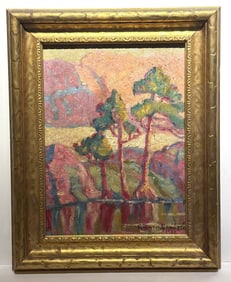 Birger Sandzen; Important American Oil Autumn - Colorado Lake Signed