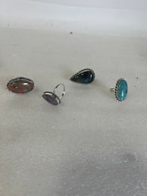 Four Vintage Rings. Different Stones