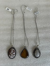 A Fine Dealer's Lot of Silver and Gemstone Necklaces (3)
