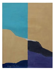 Kenzo Okada; 20thC. Modernist Oil Between Sky and Earth Signed