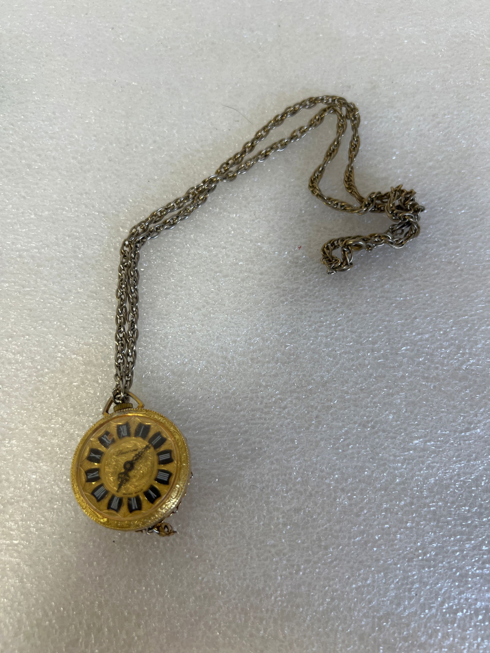 Vintage Lucerne Watch Pendant on Chain (1 of 1)
