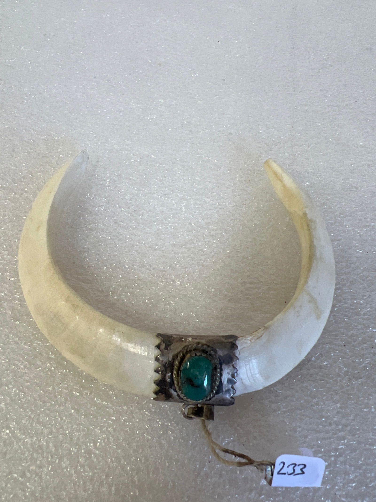 Horn, Jade and Silver Large Pendant (1 of 1)