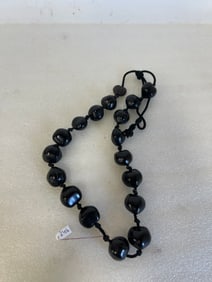 Large Jet Bead Necklace