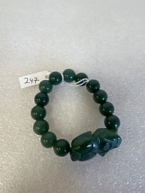 Oriental Jade Bead Vintage Bracelet
