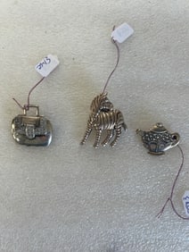 Vintage Sterling Silver Brooches (3)