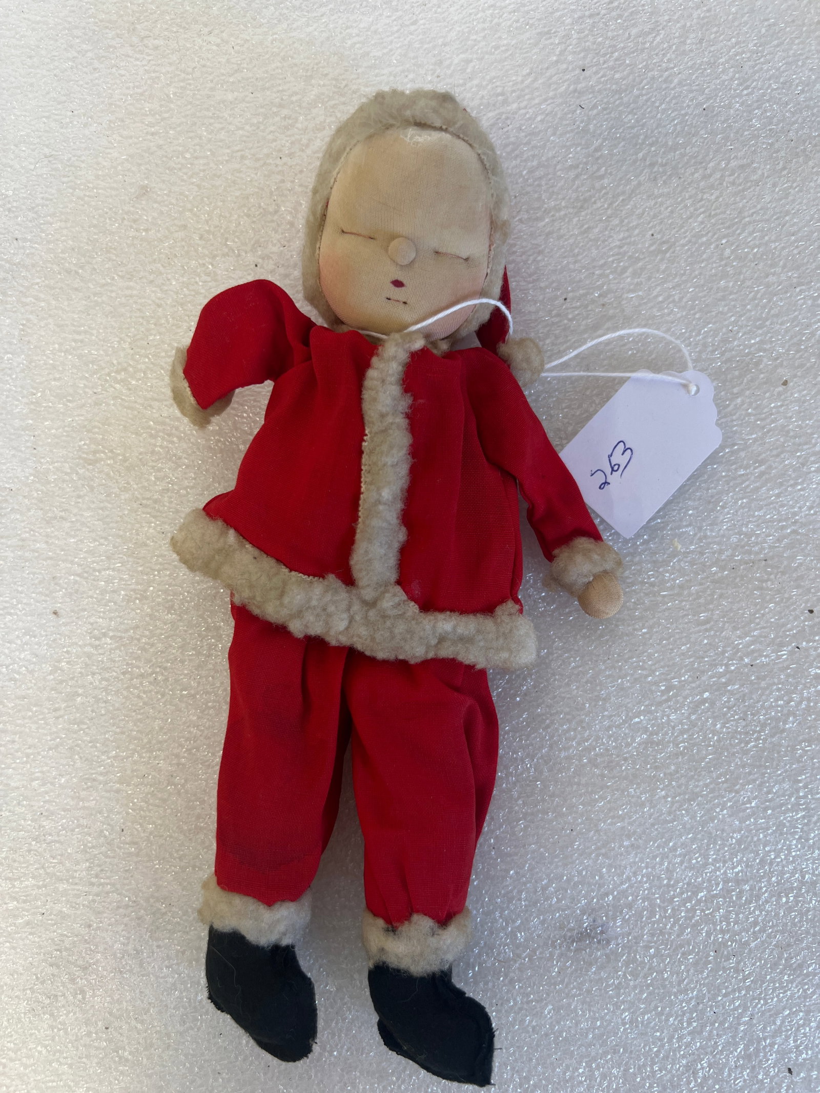 Vintage Santa Doll: 8"H