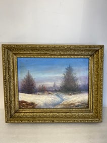 Oil on Canvas. Winter Scene. By Bruce Crane.