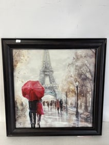 French print on Canvas. Paris Street Scene