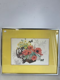 Watercolor, Poppies Sgd. Indiscernibly