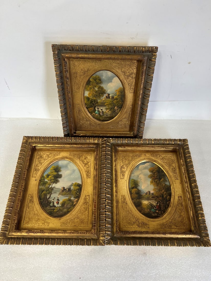 Van Thoren Oil Paintings, Sgd, 1850's (3): Sgd. Van Thoren On board. 12" x 8" Three in the lot.