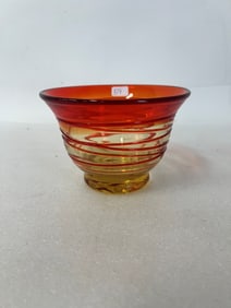 MCM Blown Glass Art Glass Bowl