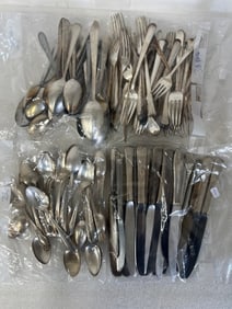 Large Lot of Vintage Silverplate Flatware (120)