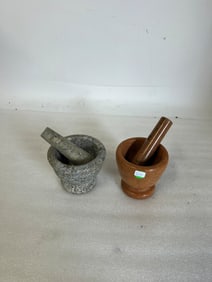 Stoneware Mortar and Pestles.(2)