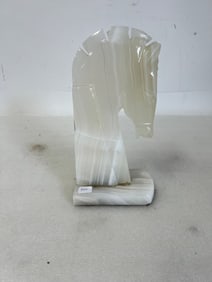 Alabaster Horse Bookend