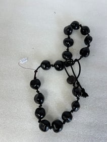 Large Jet Bead Necklace