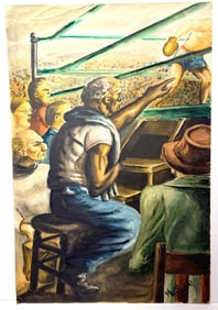 William Markunas; 20thC. American Watercolor Ringside Signed