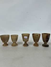 Antique Horn Cups (5)