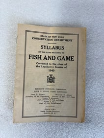 State of NY 1940 Fish and Game Syllabus