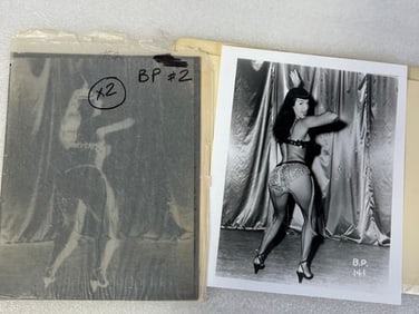 Bettie Page Photographs (10) and a Negative