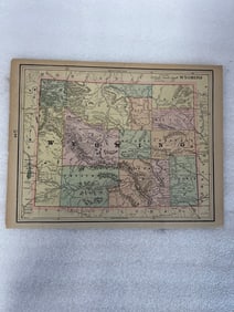 1889 Color Map of Wyoming Territory