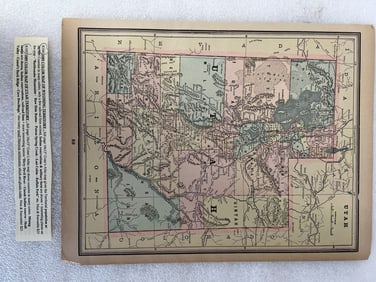 1889 Color Map of Utah Territory