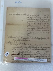 Hand Written 1820 NYC Pension Claim for Bayonetting Incident