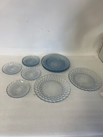 Blue Glass Vintage Fire King Sapphire Set (12)