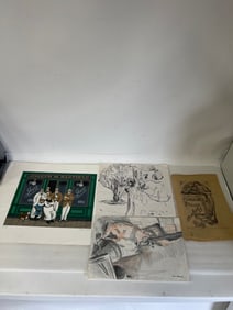 Louis  Wolchonek Drawings (2) and two other Illustrations