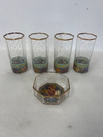 MacKenzie Childs Bowl & Four Vases (5)