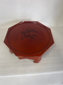 Oriental Laquered Painted & Sgd. Stand.