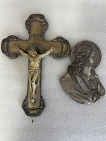 Antique Crucifix and Antique Jesus Figure