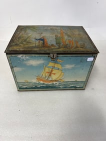 Vintage Lithograpged Tin Toy Box