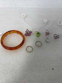 Dealer or Collector's Lot of Sterling  & Other Vintage Jewelry (8)