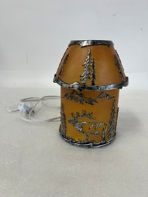 Arts and Crafts Lamp, Deer in the Woods