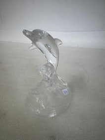 Glass Dolphin on a Wave