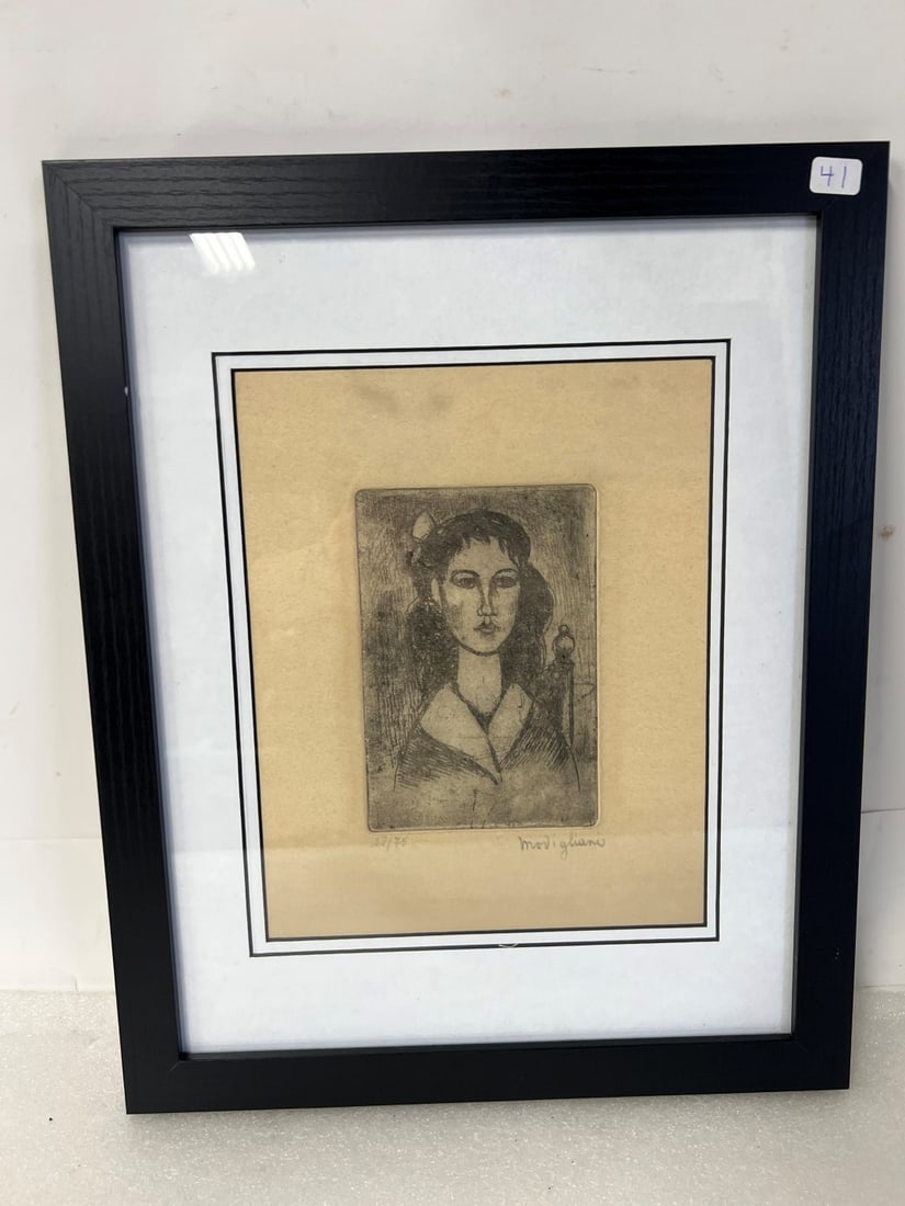 Amedeo Modigliani Signed Etching. Litho (1 of 2)