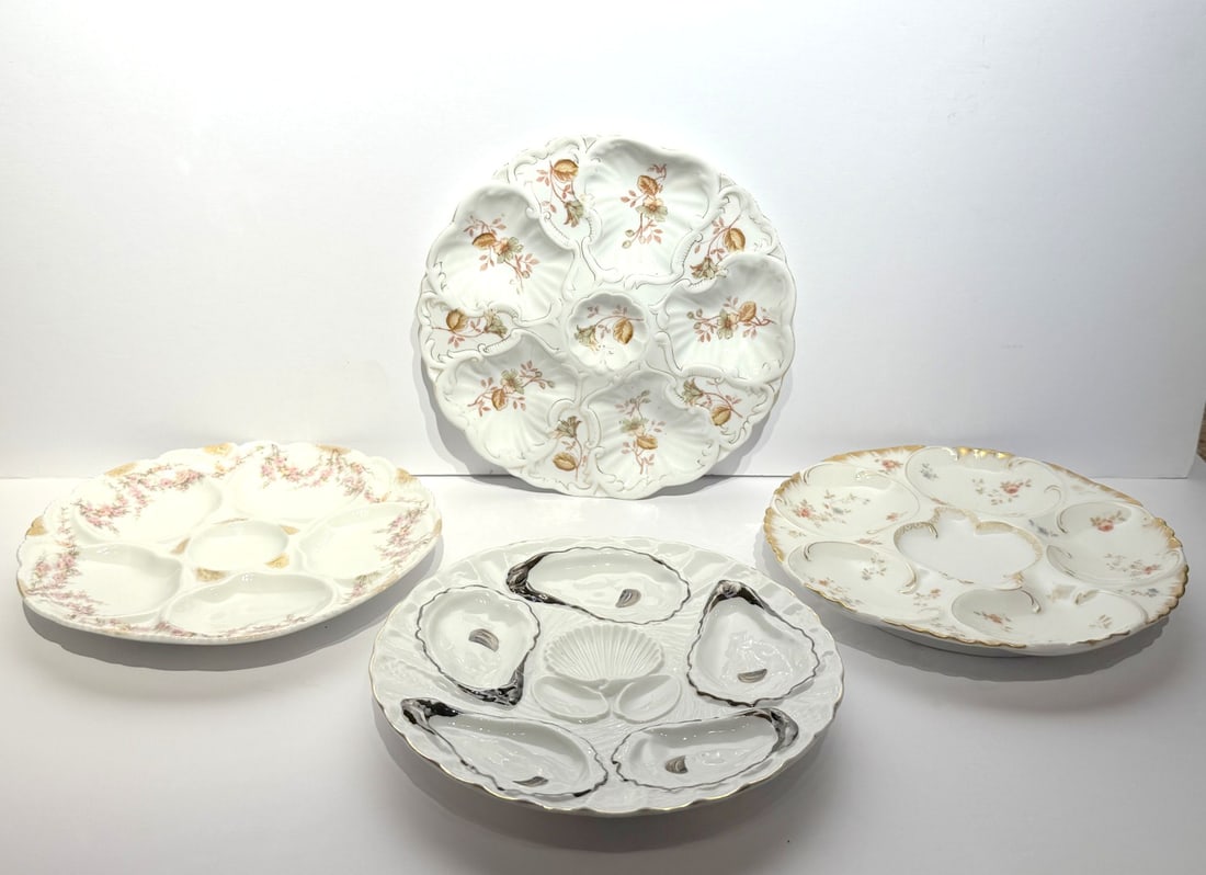 Four(4) French Porcelain Oyster Plates (1 of 16)