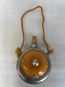 Tibetan Silver and Carnelian Flask