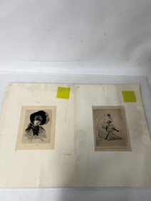 Pr. of Icart Like Etchings.