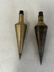 Two Vintage Brass Plumbobs