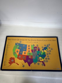 First State Quarters of the United States Collectors Map 1998-2008