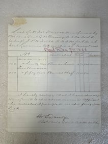 Forts Sedgwick & Laramie Dakota Territory 1866 Army Rations Receipt