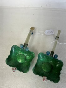 Two Oriental Dishes. Enameled & Jade