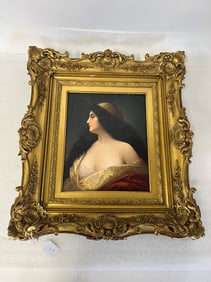 Antique Porcelain Plaque Portrait.