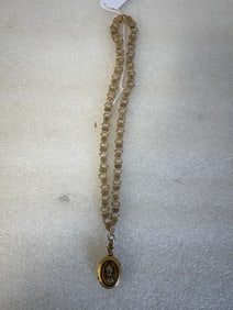 Victorian "Gold" Locket on Victorian Open Link Chain