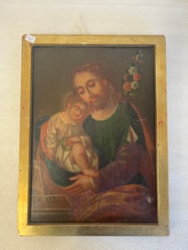 Oil on Tin. Religioius 18th-19th C,