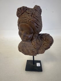 Carved Wooden Figure Angels Head